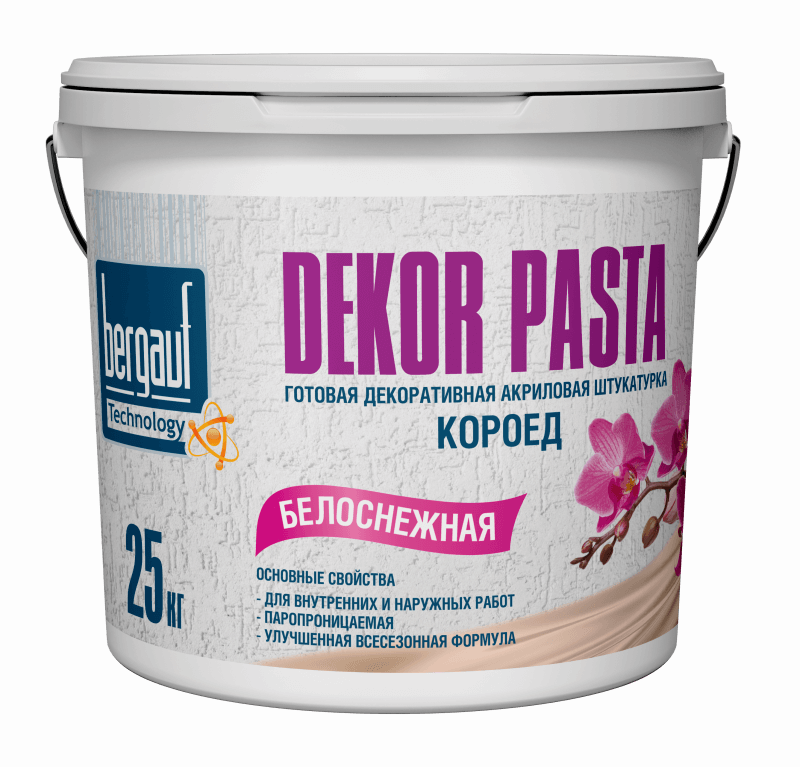 Акриловая штукатурка Dekor Pasta декоративная, короед