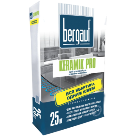 Клей для керамогранита Bergauf Keramik Pro 25 кг Бергауф
