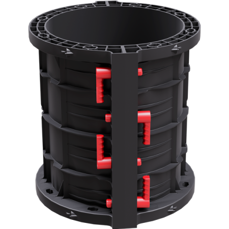 Круглая колонна в сборе Ф60см, 3м (10элементов/80рукояток) для опалубки