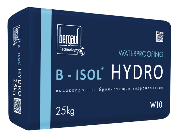 Цементная гидроизоляция обмазочного типа B - ISOL HYDRO Бергауф  для внутренних и наружных работ
