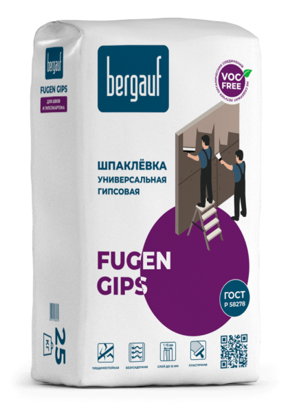 Универсальная шпаклевка Fugen Gips, 25 кг гипсовая