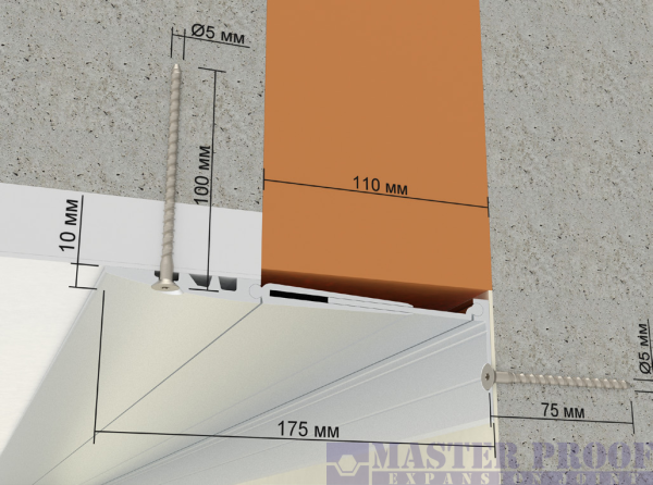 Устройство для деформационного шва при устройстве для стен, потолков и фасадов