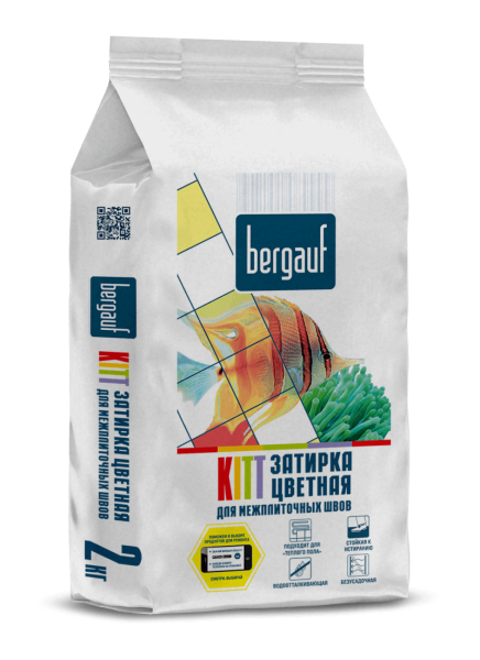 Бергауф Затирка цветная  для межплиточных швов KITT серебристо-серая 2 кг